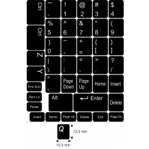 N6 Key stickers - medium kit - black background - 12,5:10,5mm