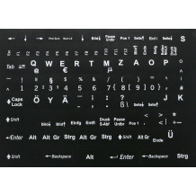 N10 Key stickers - German - large kit - black background - 13:10mm