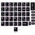 N5 Key stickers - French - large kit - black background - 14:12mm