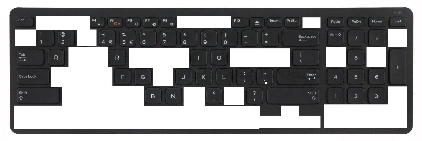 Touche De Clavier De Remplacement Unique Pour Dell Wireless KM714 / KM713 / 580-ACIU - Référence DE325
