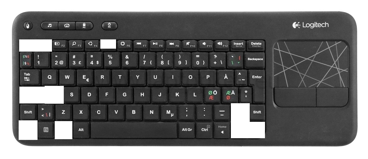 REPLACEMENT KEYS GENUINE Logitech LOGITECH K400R YR0019 AZERTY NOIR BLACK 